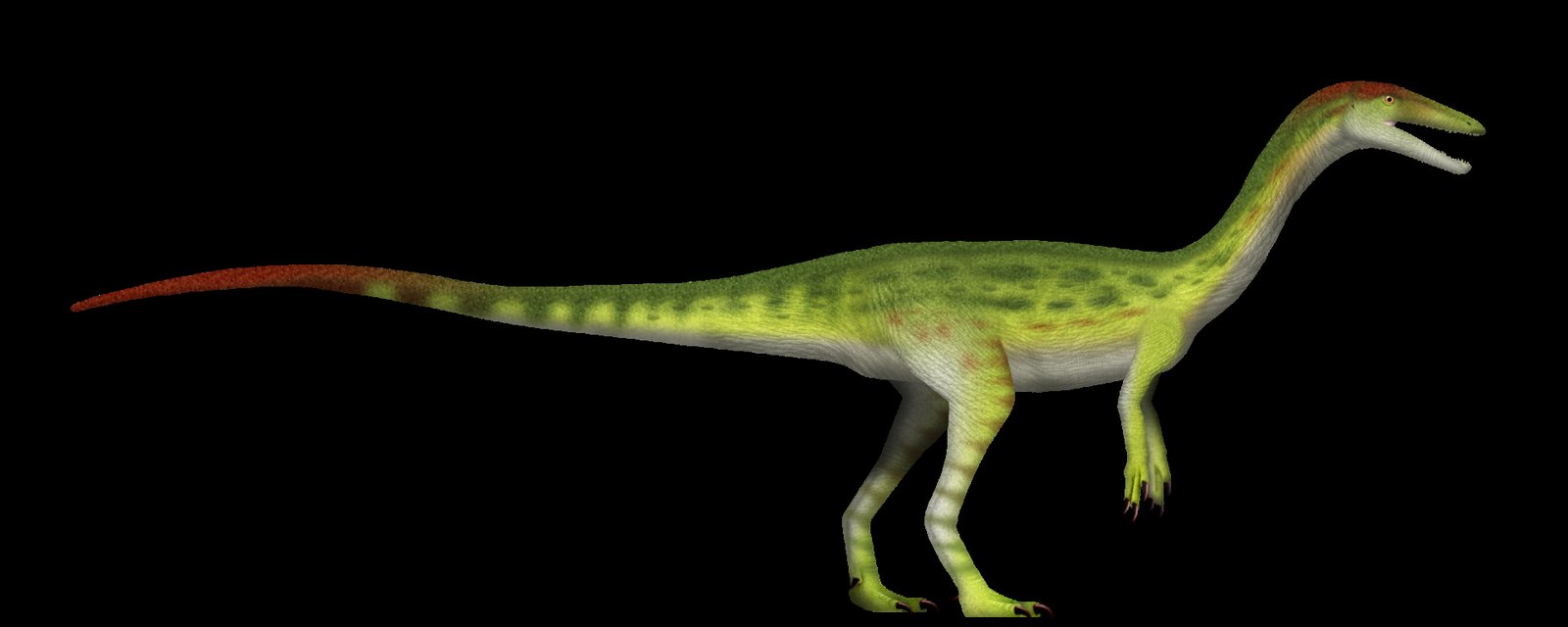 A Coelophysis pack at dawn — the first dinosaurs