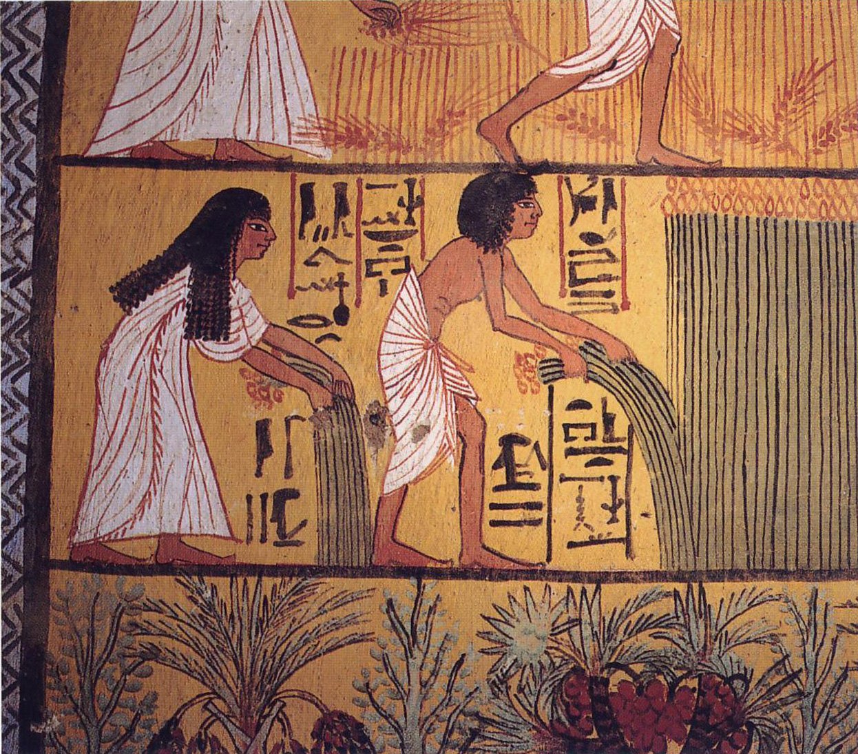 A harvest scene from an Egyptian tomb